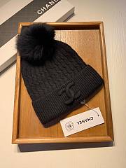 Chanel Wool Knit Hat Black - 6