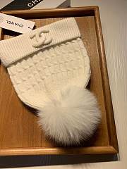 Chanel Wool Knit Hat White - 4