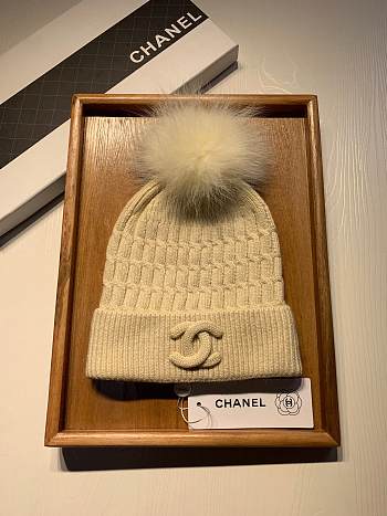 Chanel Wool Knit Hat Beige