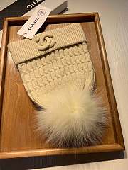 Chanel Wool Knit Hat Beige - 6