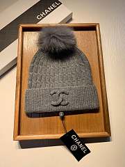 Chanel Wool Knit Hat Grey   - 1