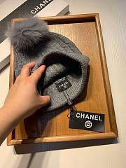 Chanel Wool Knit Hat Grey   - 2