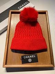 Chanel Wool Knit Hat Red  - 6