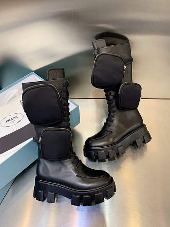 Prada Monolith leather boots Black