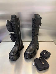 Prada Monolith leather boots Black - 4