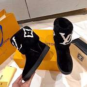 Louis Vuitton Snow Boots Black Suede and Giant Monogram Shearling - 4