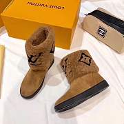 Louis Vuitton Snow Boots Brown Suede and Giant Monogram Shearling - 6