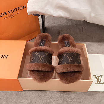 Louis Vuitton Lock It Flat Mules Slipper Dark Brown - 1A8770