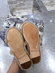 Dior Dway Slide Cotton and Shearling Slipper Beige  - 6