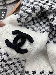 Chanel Knit Hat & Scarf Set White  - 4