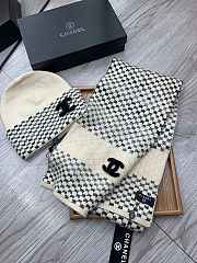 Chanel Knit Hat & Scarf Set Beige  - 6