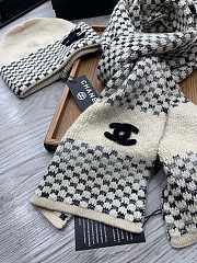 Chanel Knit Hat & Scarf Set Beige  - 5
