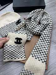 Chanel Knit Hat & Scarf Set Beige  - 4