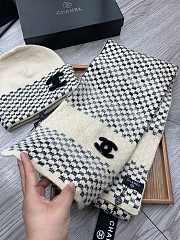 Chanel Knit Hat & Scarf Set Beige  - 3