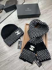 Chanel Knit Hat & Scarf Set Black  - 5