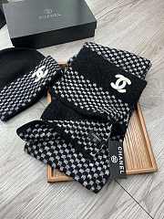 Chanel Knit Hat & Scarf Set Black  - 6