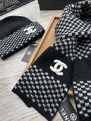 Chanel Knit Hat & Scarf Set Black  - 4