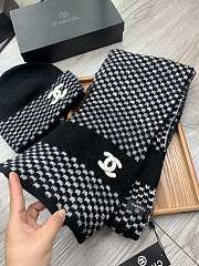 Chanel Knit Hat & Scarf Set Black  - 3