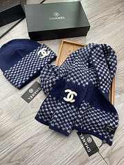 Chanel Knit Hat & Scarf Set Blue - 5