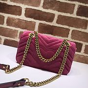 Gucci Marmont Velvet Rose Red – 446744 – 23x14x6cm - 4