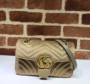 Gucci Marmont Velvet Taupe – 446744 – 23x14x6cm