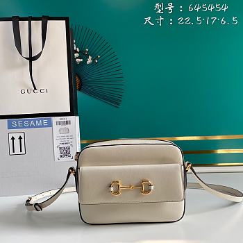 Gucci Horsebit 1955 Shoulder Bag White  – 645454 – 22.5x17x6.5cm