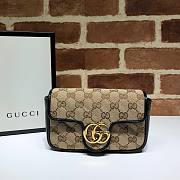 Gucci GG Marmont Beige/ebony diagonal matelassé Original GG canvas – 574969 –16.5x10.2x5.1cm - 1