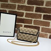 Gucci GG Marmont Beige/ebony diagonal matelassé Original GG canvas – 574969 –16.5x10.2x5.1cm - 2