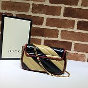 Gucci GG Marmont Black, Cream & Red Diagonal Quilted Aged Calfskin Leather – 574969 –16.5x10.2x5.1cm - 6