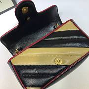 Gucci GG Marmont Black, Cream & Red Diagonal Quilted Aged Calfskin Leather – 574969 –16.5x10.2x5.1cm - 4