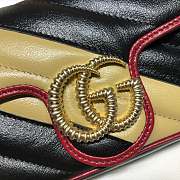 Gucci GG Marmont Black, Cream & Red Diagonal Quilted Aged Calfskin Leather – 574969 –16.5x10.2x5.1cm - 5