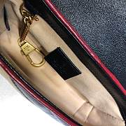 Gucci GG Marmont Black, Cream & Red Diagonal Quilted Aged Calfskin Leather – 574969 –16.5x10.2x5.1cm - 3