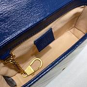 Gucci GG Marmont White/ Blue Diagonal Quilted Aged Calfskin Leather – 574969 –16.5x10.2x5.1cm - 4