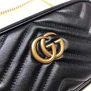 Gucci GG Marmont Mini Chain Crossbody Bag Calfskin Matelasse Black – 598596 –19x10 cm - 3
