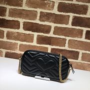 Gucci GG Marmont Mini Chain Crossbody Bag Calfskin Matelasse Black – 598596 –19x10 cm - 2