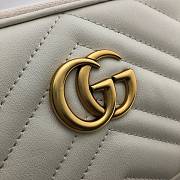 Gucci GG Marmont Mini Chain Crossbody Bag Calfskin Matelasse White – 598596 –19x10 cm - 6