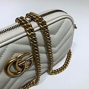 Gucci GG Marmont Mini Chain Crossbody Bag Calfskin Matelasse White – 598596 –19x10 cm - 4