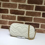 Gucci GG Marmont Mini Chain Crossbody Bag Calfskin Matelasse White – 598596 –19x10 cm - 2