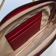 Gucci GG Marmont Mini Chain Crossbody Bag Calfskin Matelasse Red – 598596 –19x10 cm - 6