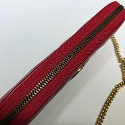Gucci GG Marmont Mini Chain Crossbody Bag Calfskin Matelasse Red – 598596 –19x10 cm - 3