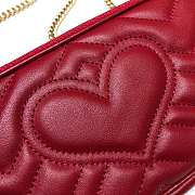 Gucci GG Marmont Mini Chain Crossbody Bag Calfskin Matelasse Red – 598596 –19x10 cm - 4