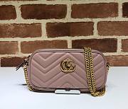 Gucci GG Marmont Mini Chain Crossbody Bag Calfskin Matelasse Dust Pink – 598596 –19x10 cm - 1