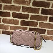 Gucci GG Marmont Mini Chain Crossbody Bag Calfskin Matelasse Dust Pink – 598596 –19x10 cm - 2