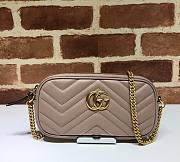 Gucci GG Marmont Mini Chain Crossbody Bag Calfskin Matelasse Beige – 598596 –19x10 cm - 1