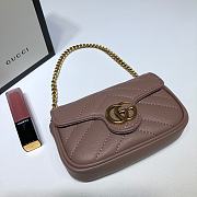 Gucci GG Marmont Mini Chain Wallet Dark Dust Pink – 575161 –13x9x5 cm - 5