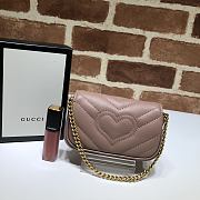 Gucci GG Marmont Mini Chain Wallet Dark Dust Pink – 575161 –13x9x5 cm - 2