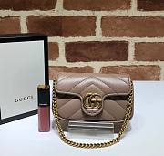 Gucci GG Marmont Mini Chain Wallet Dark Beige – 575161 –13x9x5 cm - 1