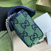 Gucci Marmont Ebony Diagonal Matelassé Original GG Canvas green blue – 476433 – 16.5x10.2x5.1cm - 6