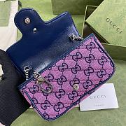 Gucci Marmont Ebony Diagonal Matelassé Original GG Canvas Pink blue – 476433 – 16.5x10.2x5.1cm - 5
