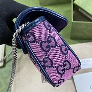 Gucci Marmont Ebony Diagonal Matelassé Original GG Canvas Pink blue – 476433 – 16.5x10.2x5.1cm - 2